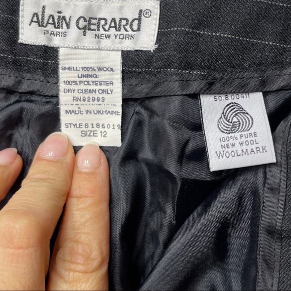 Alain Gerard Womens Vintage Wool Pinstripe Pant size 12 - Picture 6 of 6